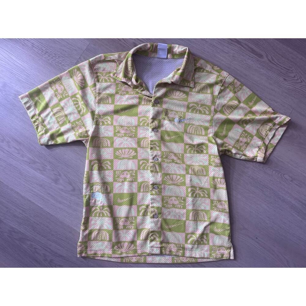 Nike Men’s Small Dri-fit Mesh Hawaii Spring Break Mesh Button Up Shirt - Picture 2 of 6